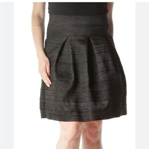 NWT Ann Taylor Black Pleated Flared Skirt Size 8